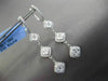 ESTATE LONG 1.68CT DIAMOND 18KT WHITE GOLD 3D SQUARE HALO HANGING EARRINGS