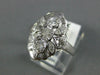 ANTIQUE WIDE .78CT DIAMOND 14KT WHITE GOLD ROUND & MARQUISE FILIGREE RING #565