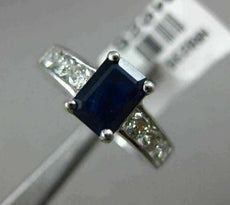 ESTATE 1.87CT DIAMOND & AAA SAPPHIRE 18KT WHITE GOLD 3D CLASSIC ENGAGEMENT RING