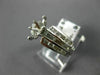 ANTIQUE .90CT DIAMOND 14KT WHITE GOLD FILIGREE SEMI MOUNT ENGAGEMENT RING #9872