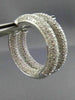 ESTATE LARGE WIDE 6.0CT DIAMOND 14K WHITE GOLD 3D DOUBLE MULTI ROW HOOP EARRINGS