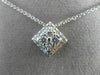 ESTATE .64CT ROUND DIAMOND 14KT WHITE GOLD CLUSTER SQUARE FLOWER PENDANT #12006