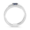 WIDE .61CT DIAMOND & AAA SAPPHIRE 14KT WHITE GOLD 3D CRISS CROSS ENGAGEMENT RING