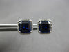 2.49CT DIAMOND & AAA SAPPHIRE 14KT WHITE GOLD EMERALD CUT & ROUND STUD EARRINGS