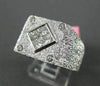 LARGE .60CT ROUND & PRINCESS DIAMOND 18KT WHITE GOLD SQUARE INVISIBLE MENS RING