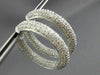 ESTATE LARGE WIDE 6.0CT DIAMOND 14K WHITE GOLD 3D DOUBLE MULTI ROW HOOP EARRINGS