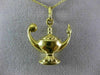 ANTIQUE 18KT YELLOW GOLD 3D CLASSIC GENIE LAMP FILIGREE FLOATING PENDANT #21865