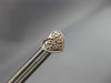 ANTIQUE .24CT DIAMOND 14KT WHITE GOLD 3D CLASSIC PAVE HEART STUD EARRINGS #9945