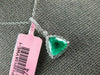 ESTATE 1.83CT DIAMONDS & AAA EMERALD 18K WHITE GOLD 3D TRILLION FLOATING PENDANT