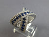 2.79CT DIAMOND & AAA SAPPHIRE 14KT WHITE GOLD 3 ROW CRISS CROSS X INFINITY RING