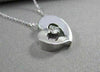 ESTATE 0.35CT DIAMOND 14KT WHITE GOLD SOLITAIRE HEART PENDANT & CHAIN #6921