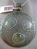 ESTATE .89CT DIAMOND & GREEN AVENTURINE 14K BLACK GOLD FILIGREE CIRCULAR PENDANT