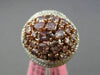 ESTATE LARGE 3.43CT FANCY PINK & WHITE DIAMOND 18K GOLD 3D MULTI SHAPE OVAL RING