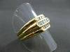 ESTATE WIDE .60CT DIAMOND 14KT YELLOW GOLD 3 ROW MENS GYPSY RING AMAZING! #21524