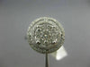 ESTATE WIDE .82CT DIAMOND 14K WHITE GOLD 3D ROUND HALO SOLITAIRE ENGAGEMENT RING