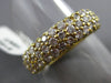 ANTIQUE WIDE 3.50CT DIAMOND 18KT YELLOW GOLD MULTI ROW ETERNITY PAVE RING #19289