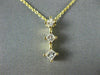 ESTATE .42CT PRINCESS CUT DIAMOND 14K YELLOW GOLD 3 STONE JOURNEY PENDANT #16728