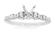 .50CT DIAMOND 14KT WHITE GOLD 4 PRONG SEMI ETERNITY SEMI MOUNT ENGAGEMENT RING