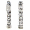 1.74CT DIAMOND 18KT WHITE GOLD 3D ROUND SHARE PRONG LUCIDA HOOP HANGING EARRINGS
