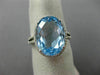 ESTATE LARGE 10.22CT DIAMOND & AAA BLUE TOPAZ 14KT WHITE GOLD OVAL HALO FUN RING