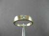 ESTATE .17CT DIAMOND 18K WHITE & YELLOW GOLD SOLITAIRE MATT GYPSY MENS RING 9332