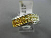 ESTATE 2.72CT DIAMOND YELLOW SAPPHIRE 14K WHITE GOLD GRADUATING CRISS CROSS RING