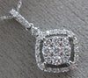 ESTATE .30CT DIAMOND 14KT WHITE GOLD 3D CLASSIC SQUARE CLUSTER FLOATING PENDANT