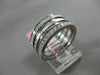 ESTATE .75CT DIAMOND 18KT WHITE GOLD 3 ROW SEMI ETERNITY ANNIVERSARY SOLID RING