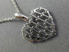 ESTATE .18CT DIAMOND 14KT WHITE GOLD 3D OPEN HEART CLUSTER FLOATING LOVE PENDANT
