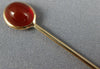 ANTIQUE AAA RED CABOCHON AGATE 14KT YELLOW GOLD 3D CLASSIC LAPEL PIN #26532