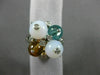 ESTATE .08CT DIAMOND & AAA MULTI GEM 14KT WHITE GOLD 3D COCKTAIL RING #17894