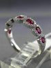 ESTATE .73CT DIAMOND & AAA RUBY 18KT WHITE GOLD ETOILE HEXAGON ANNIVERSARY RING