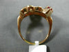 ANTIQUE LARGE 2.90CT DIAMOND & AAA RUBY 14KT ROSE GOLD 3D FLOWER RING #19927