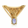 ESTATE 1.18CT DIAMOND & AAA TANZANITE 14KT YELLOW GOLD 3D ETOILE OVAL PENDANT