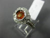 LARGE .92CT DIAMOND & AAA YELLOW SAPPHIRE 14KT WHITE GOLD BEZEL ENGAGEMENT RING