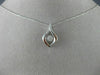 ESTATE .10CT DIAMOND 14K WHITE GOLD 3D CLUSTER TEAR DROP DANCING DIAMOND PENDANT