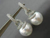 ESTATE LARGE 1.6CT DIAMOND & AAA SOUTH SEA PEARL 18K WHITE GOLD HANGING EARRINGS