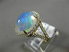 ESTATE LARGE 3.62CT DIAMOND & AAA AUSTRALIAN OPAL 14K YELLOW GOLD OVAL HALO RING
