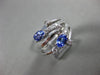 ESTATE WIDE 1.58CT DIAMOND & AAA TANZANITE 14KT WHITE GOLD FLOATING RING #16513