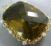 EXTRA LARGE 96.76CT DIAMOND & AAA SMOKY TOPAZ 14KT YELLOW GOLD FILIGREE PENDANT