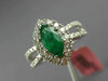ESTATE 1.53CT DIAMOND & AAA EMERALD 18KT WHITE GOLD CLASSIC HALO ENGAGEMENT RING