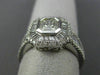 ESTATE LARGE 1.92CT ROUND & BAGUETTE DIAMOND 18K WHITE GOLD OCTAGON PROMISE RING