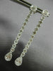ESTATE LARGE 1.35CT DIAMOND 14K WHITE GOLD 3D TEAR DROP HANGING EARRINGS #25920
