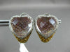 LARGE 15.01CT WHITE & FANCY YELLOW DIAMOND & QUARTZ 14KT WHITE GOLD 3D EARRINGS