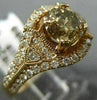 ESTATE 1.56CT WHITE & CHOCOLATE FANCY DIAMOND 14K ROSE GOLD HALO ENGAGEMENT RING