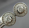 ESTATE LARGE 1.50CT DIAMOND 14K WHITE GOLD 3D SOLITAIRE HALO ROUND STUD EARRINGS