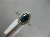 ESTATE .85CT DIAMOND & AAA MARQUISE SAPPHIRE 14K WHITE GOLD HALO ENGAGEMENT RING