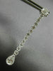 ESTATE LARGE 1.35CT DIAMOND 14K WHITE GOLD 3D TEAR DROP HANGING EARRINGS #25920