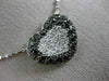 ESTATE 1.22CT WHITE & BLACK DIAMOND 14K WHITE GOLD LOVE HEART PENDANT CHAIN #586