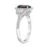 LARGE 2.60CT DIAMOND & AAA PURPLE SAPPHIRE 18KT WHITE GOLD OVAL ENGAGEMENT RING